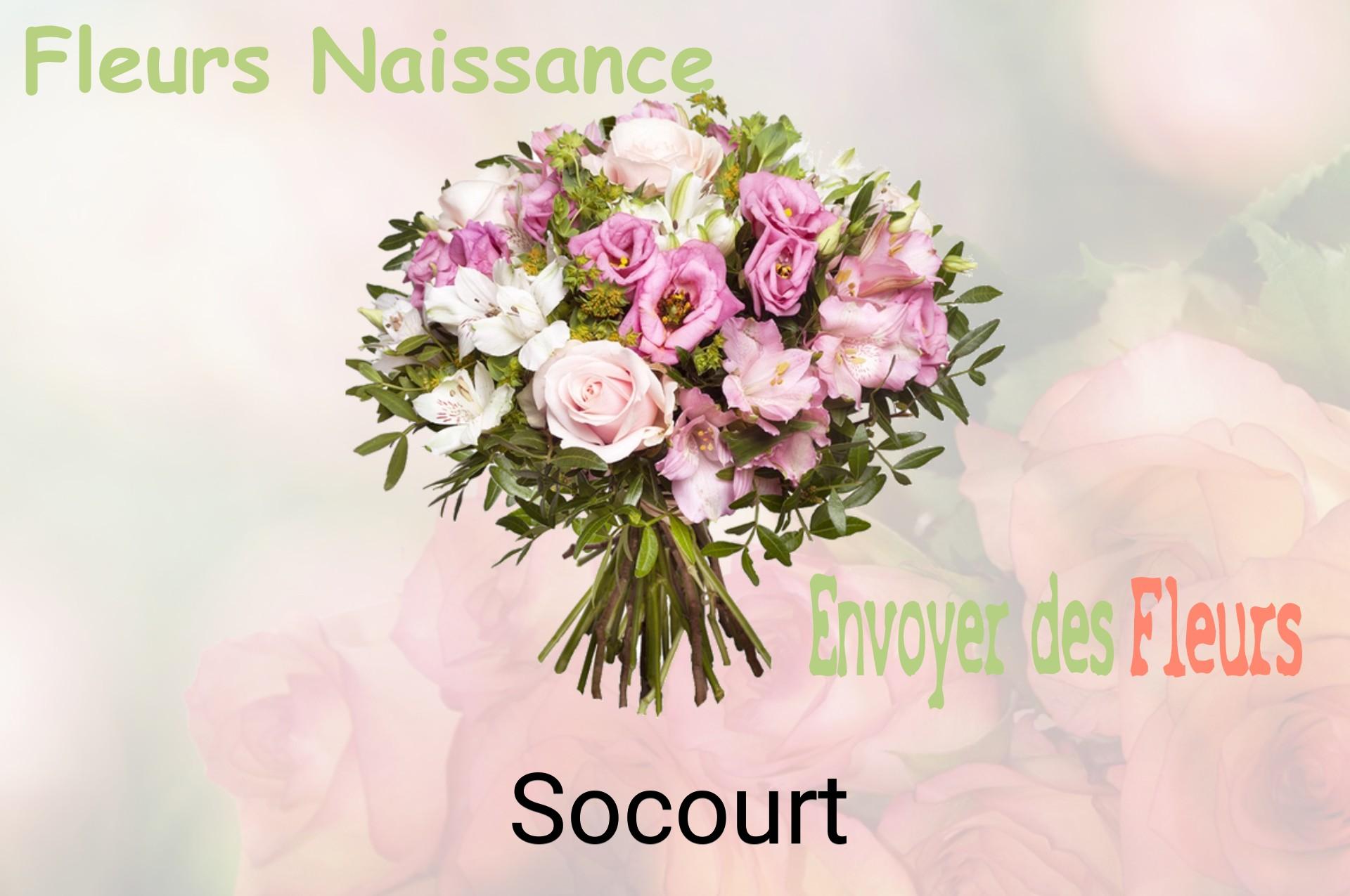 Bouquet de fleurs de naissance livré à Socourt